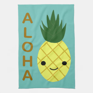 Aloha Cute Kawaii Pineapple Tea Towel