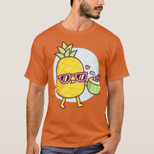 Aloha Cute Pineapple With Sunglasses And Coconut W T-Shirt