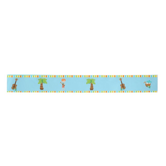 Aloha Cute Red Hair Boy Satin Ribbon (Front)