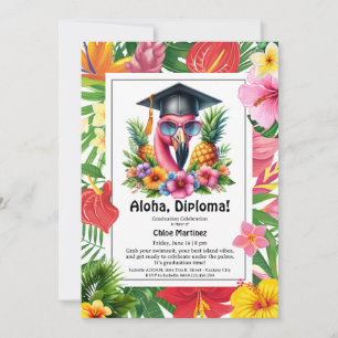 Aloha Diploma! Tropical Graduation Pool Party Invitation