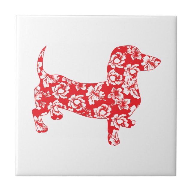 Aloha Doxie Dachshund Tile (Front)