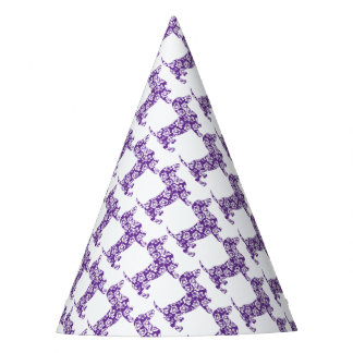 Aloha-Doxie-Purple Party Hat