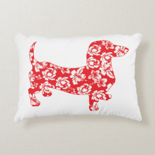 Aloha-Doxie-Red Decorative Cushion