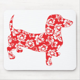 Aloha-Doxie-Red Mouse Pad