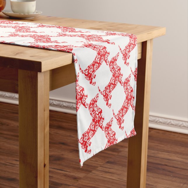 Aloha-Doxie-Red Short Table Runner (In Situ)