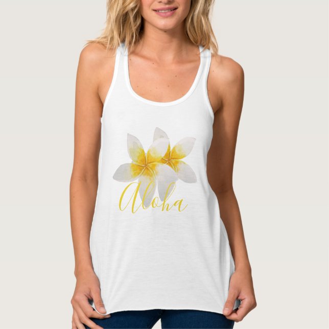 Aloha | Elegant Tropical Flower Singlet (Front)