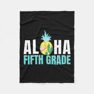 Aloha Fifth Grade Back To School Kids Teachers Gif Fleece Blanket