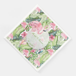 Aloha Flamingo Tropical Beach Wedding Napkin