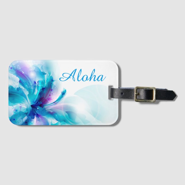 Aloha Floral Luggage Tag (Front Horizontal)