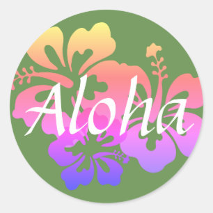 Aloha Flowers II Stickers