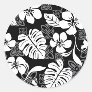 ALOHA FRIDAY (BLACK) CLASSIC ROUND STICKER