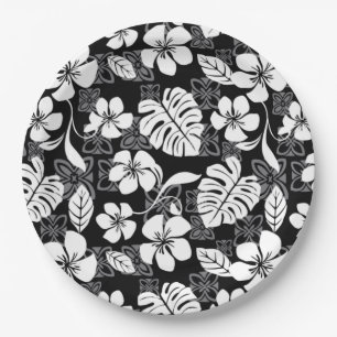ALOHA FRIDAY (BLACK & WHITE) PAPER PLATE