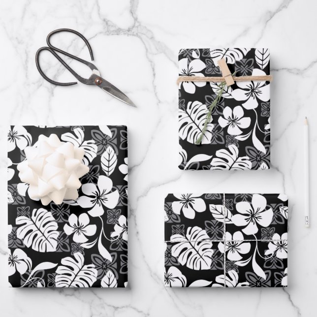 ALOHA FRIDAY (BLACK) WRAPPING PAPER SHEET (Front)