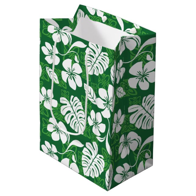 ALOHA FRIDAY (GREEN) MEDIUM GIFT BAG (Front Angled)