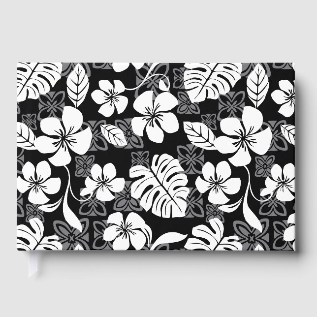 ALOHA FRIDAY PATTERN IN BLACK AND GRAY GUEST BOOK (Front)