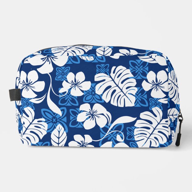 ALOHA FRIDAY PATTERN IN BLUE DOPP KIT (Front)