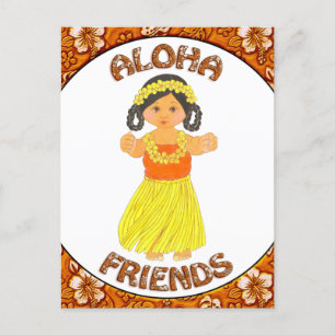 Aloha Friends Invitation Postcard