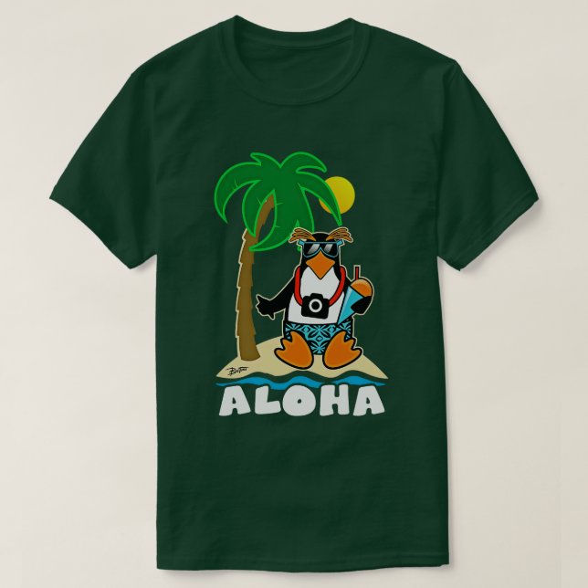 Aloha From The Hawaiian Penguin T-Shirt (Design Front)