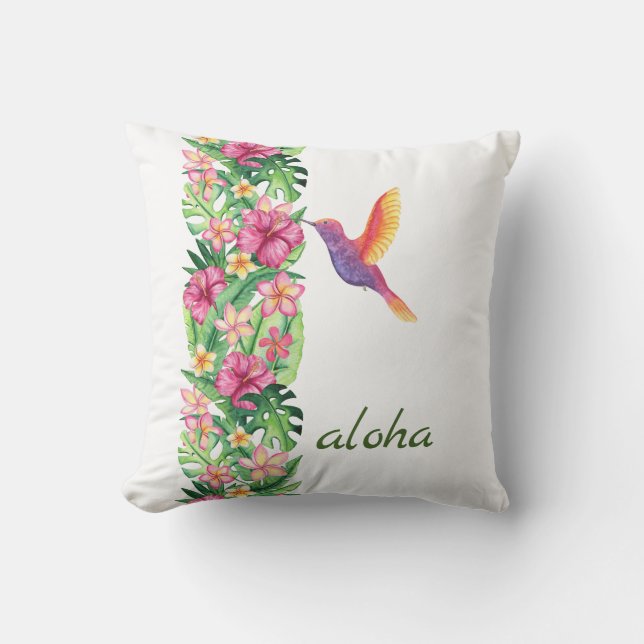 Aloha Garden Throw Pillow (Front)