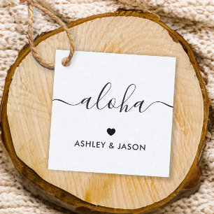 Aloha Gift Tag, Wedding Thank You Tags, Kraft Favour Tags