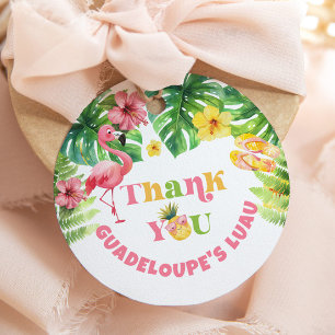 Aloha girl summer Tropical Luau birthday party Favour Tags