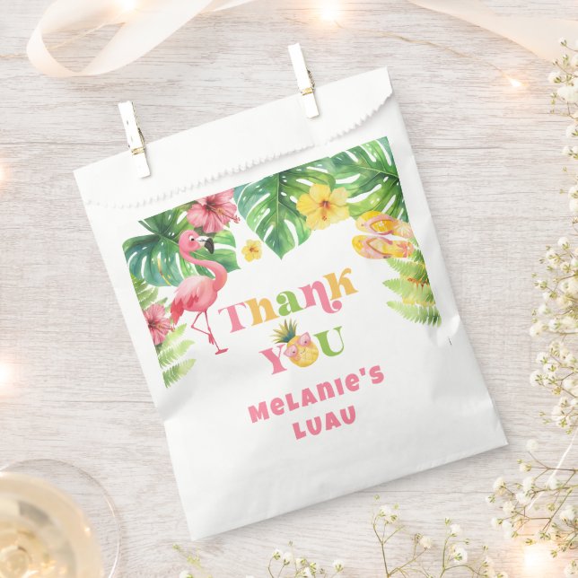 Aloha girl summer Tropical Luau birthday Thank you Favour Bags (Clipped)