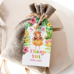 Aloha girl summer Tropical Luau birthday thank you Gift Tags