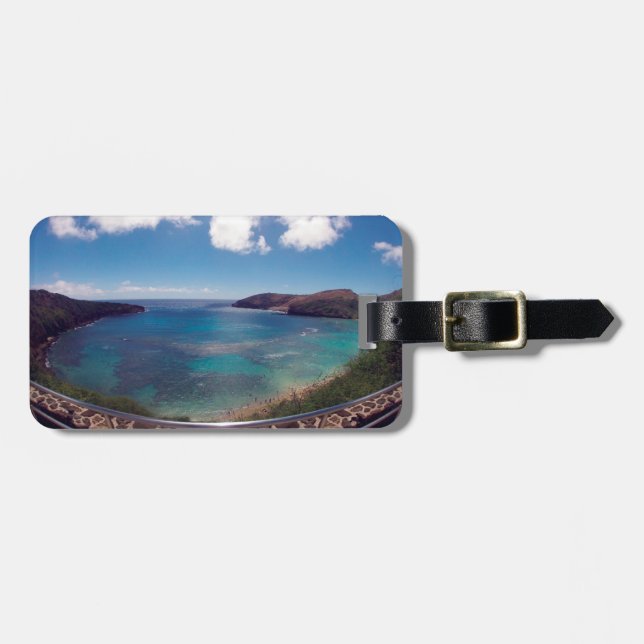 Aloha Hanauma Bay Hawaii Dolphin Luggage Tag (Front Horizontal)
