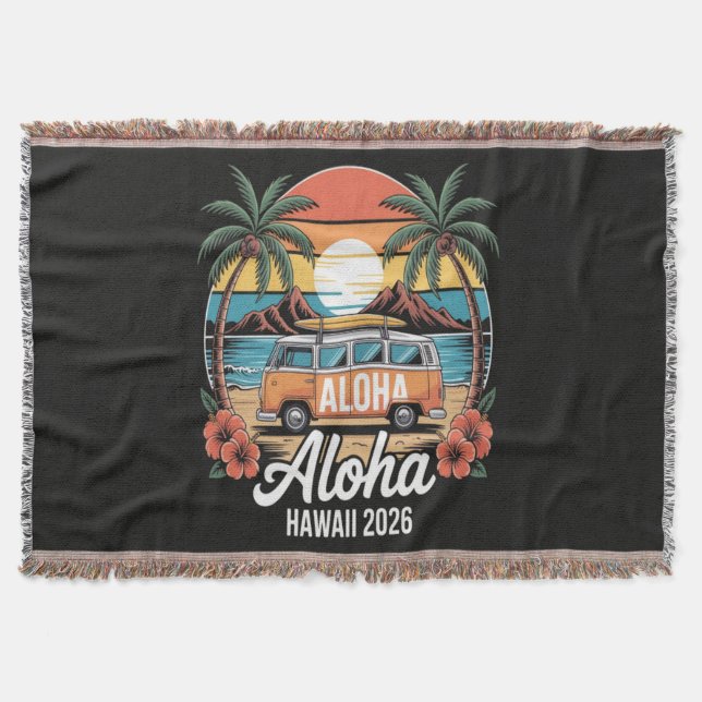 Aloha Hawaii 2026 Throw Blanket (Front)