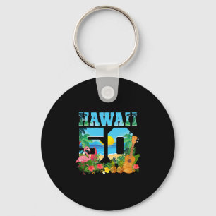 Aloha Hawaii 50th Birthday Hawaii Tropical Hawaiia Key Ring