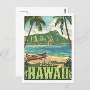 Aloha Hawaii America Vintage Famous Travel Place Postcard