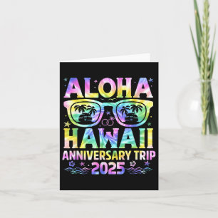 Aloha Hawaii Anniversary Trip 2025 Couple Matching Card