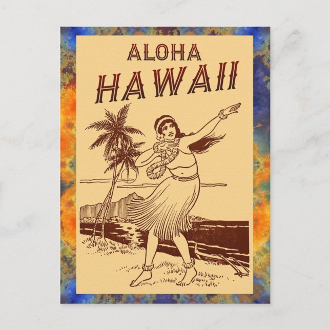Aloha Hawaii !  Announcement Postcard (Front)