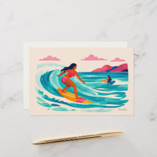 Aloha hawaii art surfer blank inside stationery