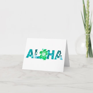 Aloha Hawaii Batik Hibiscus Tropical Island Greens Thank You Card