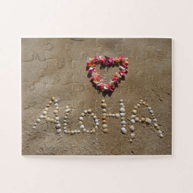 Aloha Hawaii Beach and Shells Jigsaw Puzzle (Horizontal)