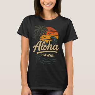 Aloha Hawaii Beach Summer Surfing 70s Retro T-Shirt