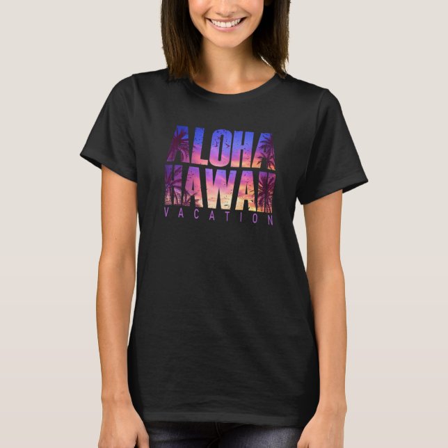Aloha Hawaii Beach Summer Vacation Matching Family T-Shirt (Front)
