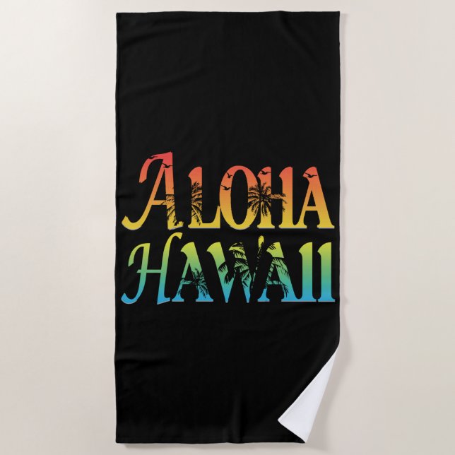 Aloha Hawaii Beach Towel (Front)