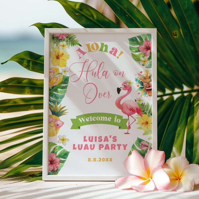 Aloha Hawaii birthday party welcome Poster (Creator Uploaded)
