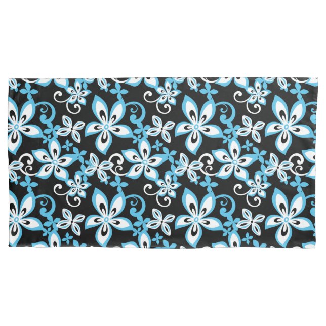 ALOHA HAWAII (BLACK/BLUE) PILLOWCASE (Front-Left)