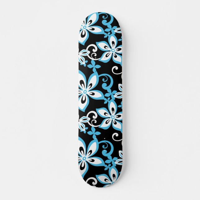 ALOHA HAWAII (BLACK/BLUE) SKATEBOARD (Front)