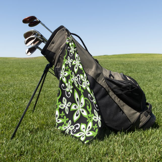 ALOHA HAWAII (BLACK/LIME) GOLF TOWEL (Green)