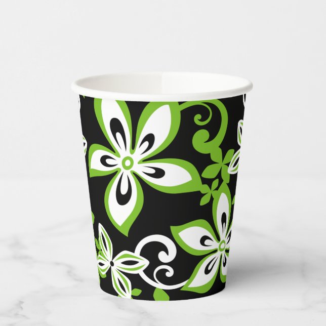 ALOHA HAWAII (BLACK/LIME) PAPER CUPS (Left)