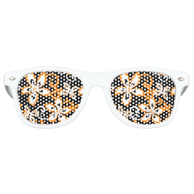 ALOHA HAWAII (BLACK/ORANGE) RETRO SUNGLASSES (Front)