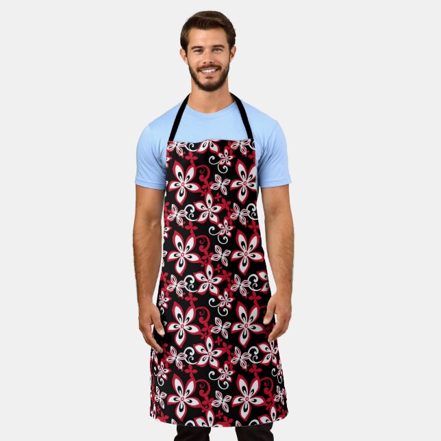 ALOHA HAWAII (BLACK/RED) APRON (Worn)