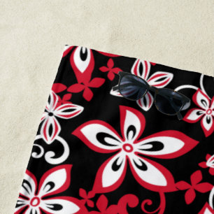 ALOHA HAWAII (BLACK/RED) BEACH TOWEL