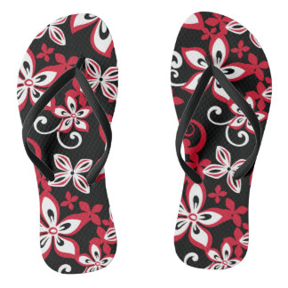 ALOHA HAWAII (BLACK/RED) Pair of Flip Flops