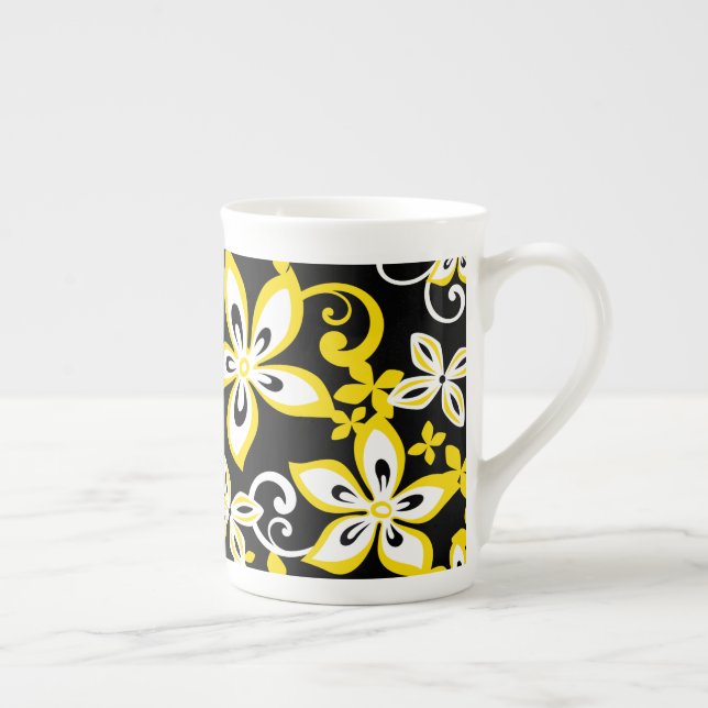 ALOHA HAWAII (BLACK/YELLOW) BONE CHINA MUG (Right)
