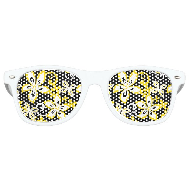 ALOHA HAWAII (BLACK/YELLOW) RETRO SUNGLASSES (Front)